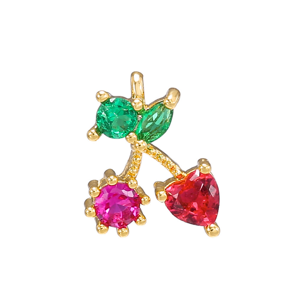 Wholesale Colored Zircon Fruit Copper Earrings ACC-ES-WuBen002