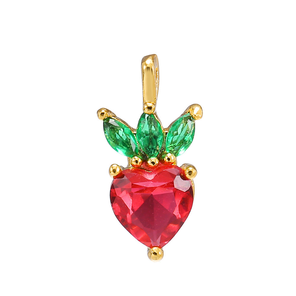 Wholesale Colored Zircon Fruit Copper Earrings ACC-ES-WuBen002