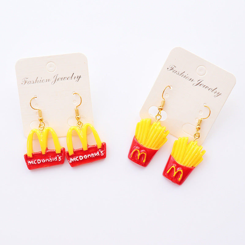 Wholesale  Food Play Earrings Creative  Potato Chips Earrings