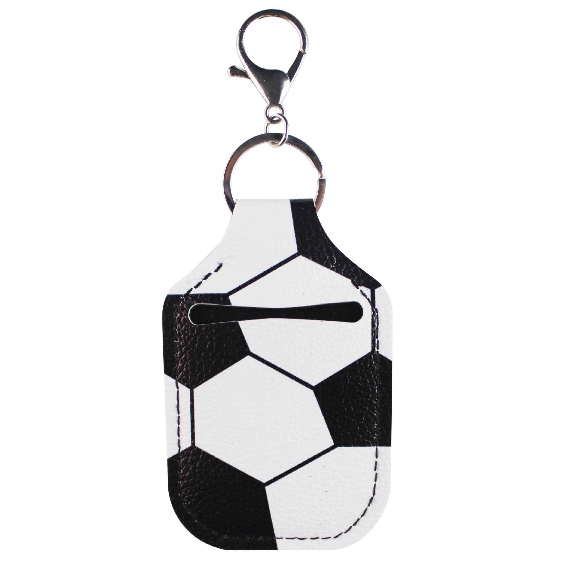 Wholesale Football Baseball Basketball Hand Sanitizer Leather Case Keychain Chapstick Holder