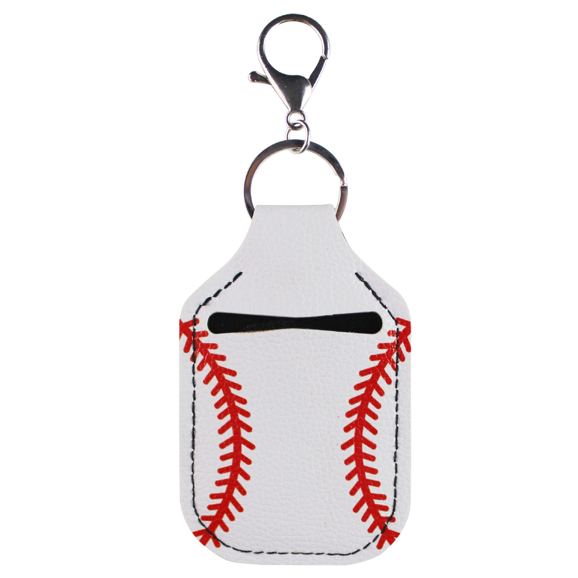 Wholesale Football Baseball Basketball Hand Sanitizer Leather Case Keychain Chapstick Holder