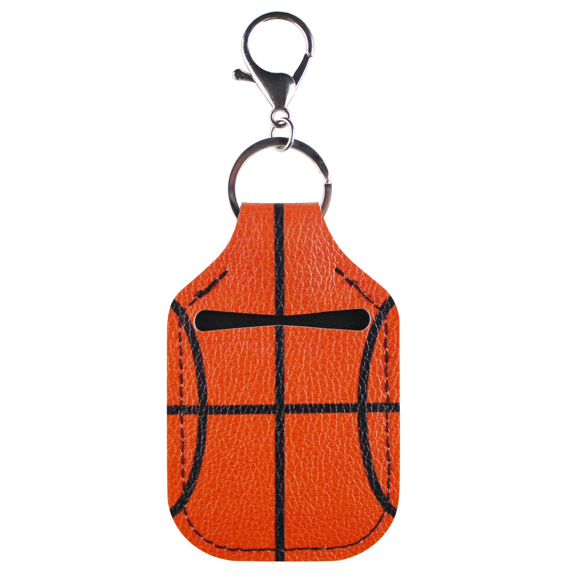 Wholesale Football Baseball Basketball Hand Sanitizer Leather Case Keychain Chapstick Holder