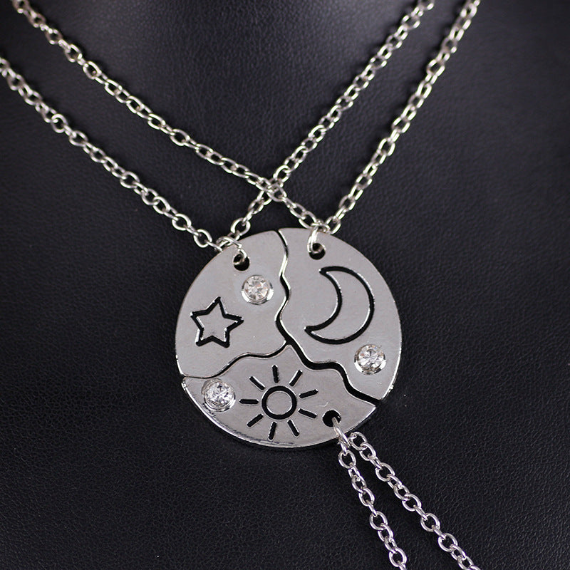 Wholesale Splicing Sun Moon Star Series Diamond Necklaces ACC-NE-Tiangao001