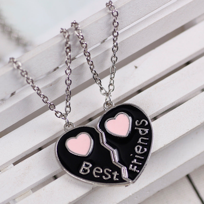 Wholesale Good Friend Series Heart Stitching Diamond Necklaces ACC-NE-Tiangao011
