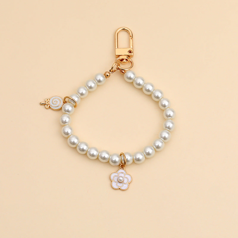 Wholesale Alloy Pearl Lanyard Keychain