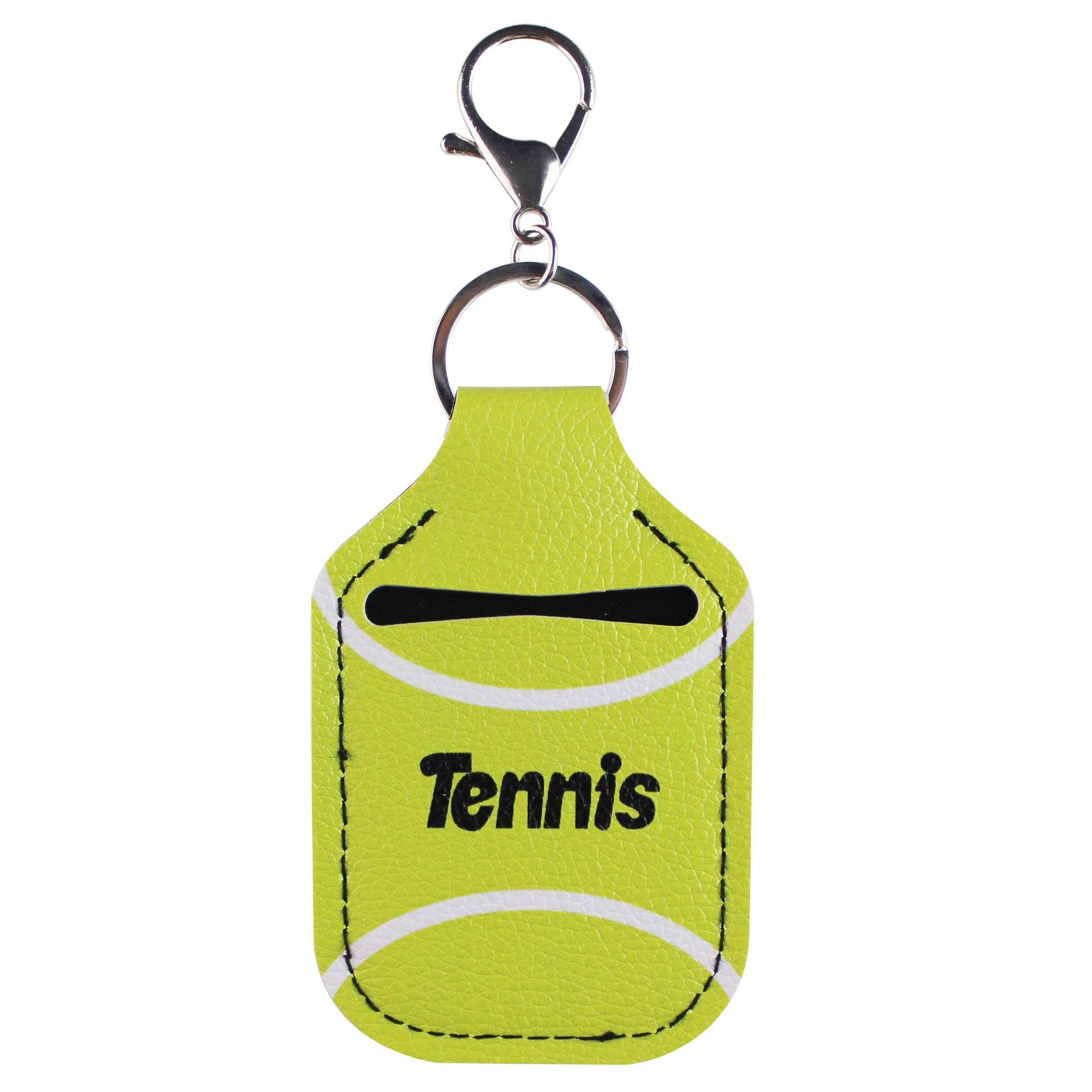 Wholesale Football Baseball Basketball Hand Sanitizer Leather Case Keychain Chapstick Holder