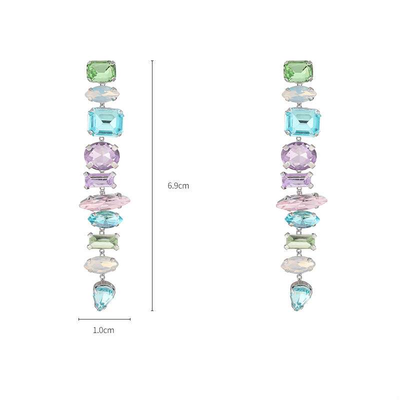 Wholesale Copper Colorful High End Glass Diamond Earrings ACC-ES-KJ020