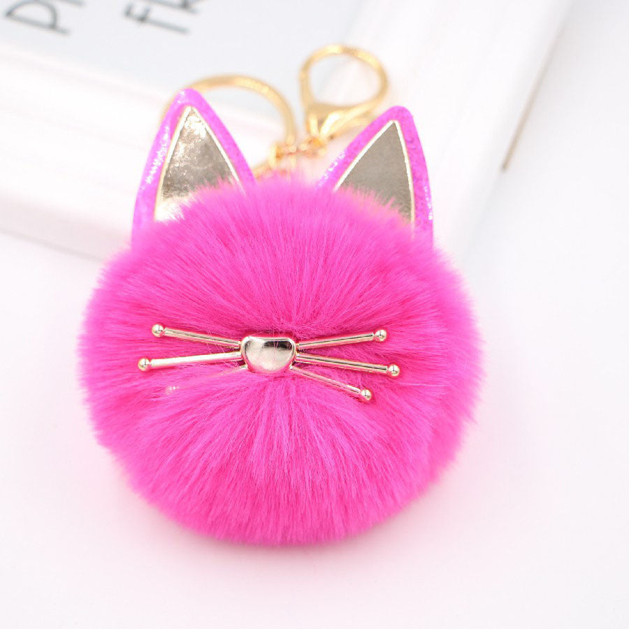 Wholesale Cute Girls Cat Fur Ball Keychains ACC-KC-Zuge011