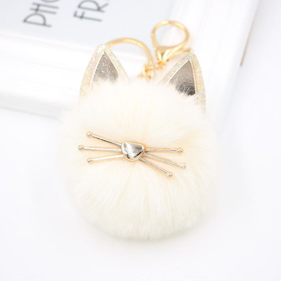 Wholesale Cute Girls Cat Fur Ball Keychains ACC-KC-Zuge011