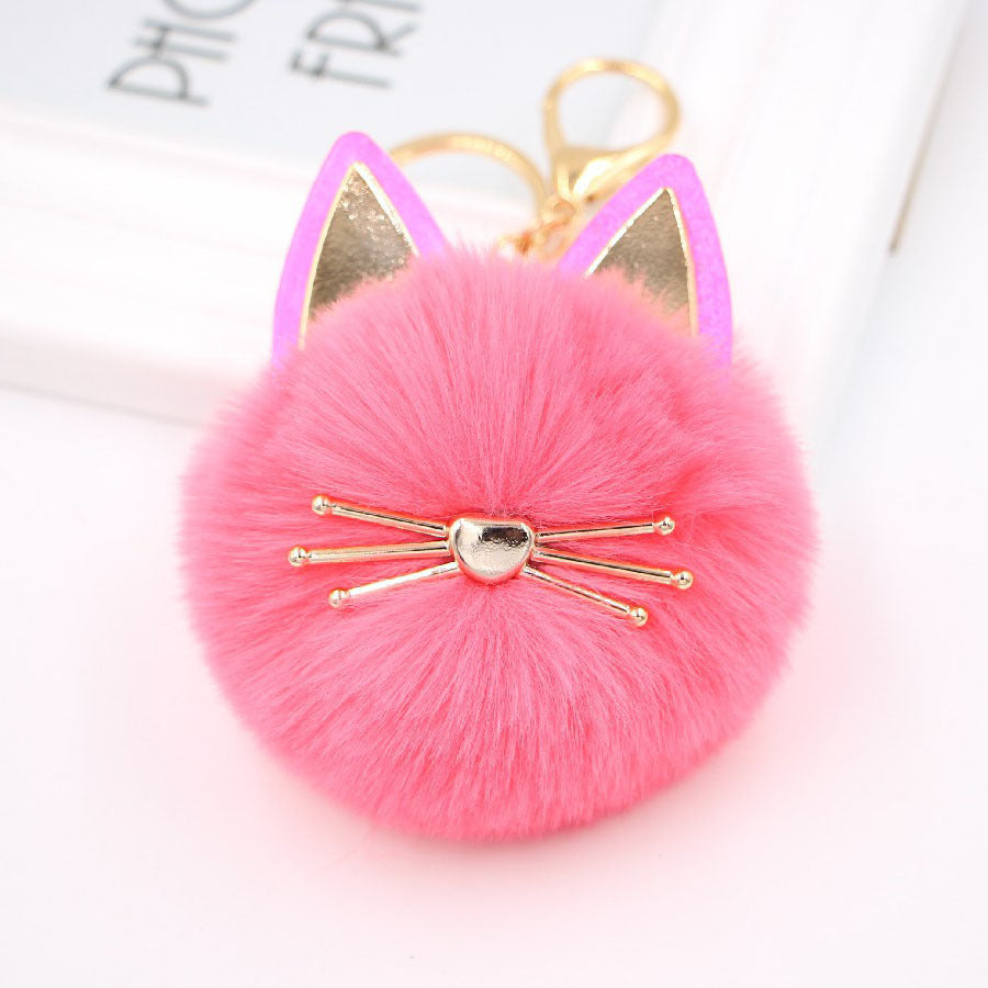 Wholesale Cute Girls Cat Fur Ball Keychains ACC-KC-Zuge011