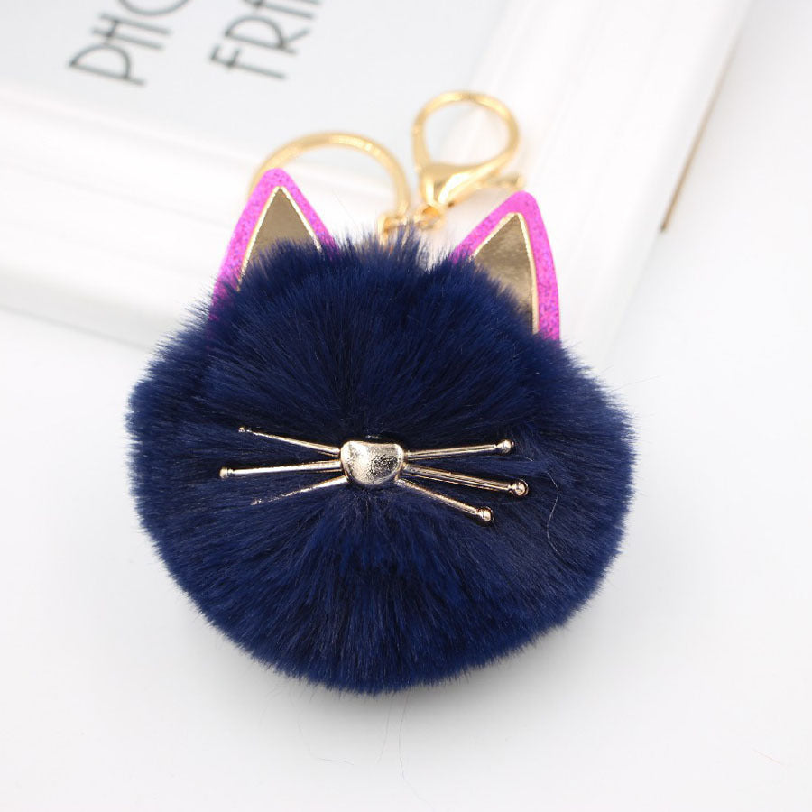 Wholesale Cute Girls Cat Fur Ball Keychains ACC-KC-Zuge011