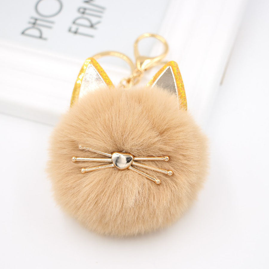 Wholesale Cute Girls Cat Fur Ball Keychains ACC-KC-Zuge011
