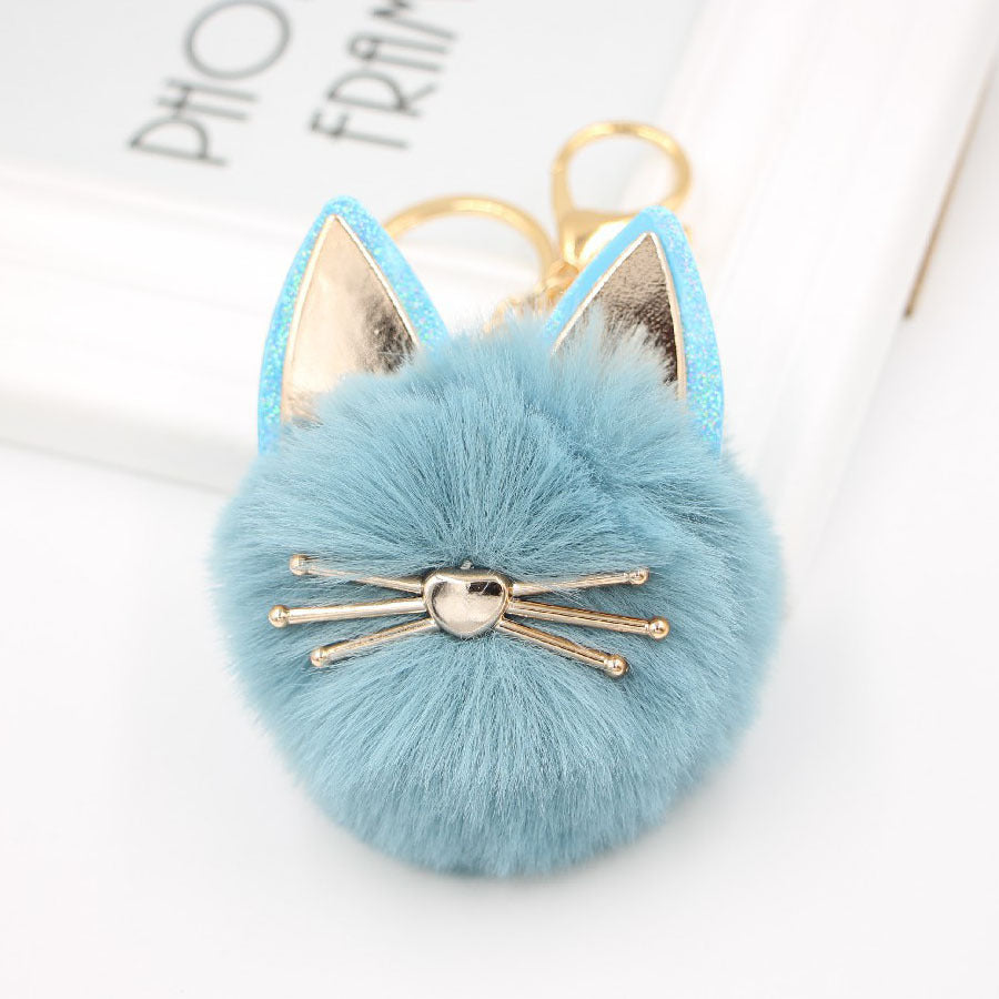 Wholesale Cute Girls Cat Fur Ball Keychains ACC-KC-Zuge011