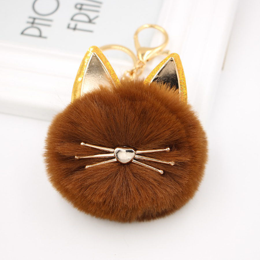Wholesale Cute Girls Cat Fur Ball Keychains ACC-KC-Zuge011