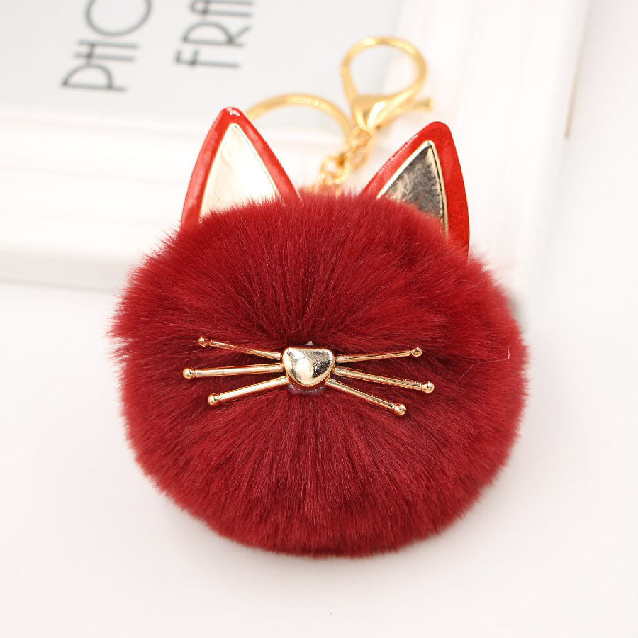 Wholesale Cute Girls Cat Fur Ball Keychains ACC-KC-Zuge011