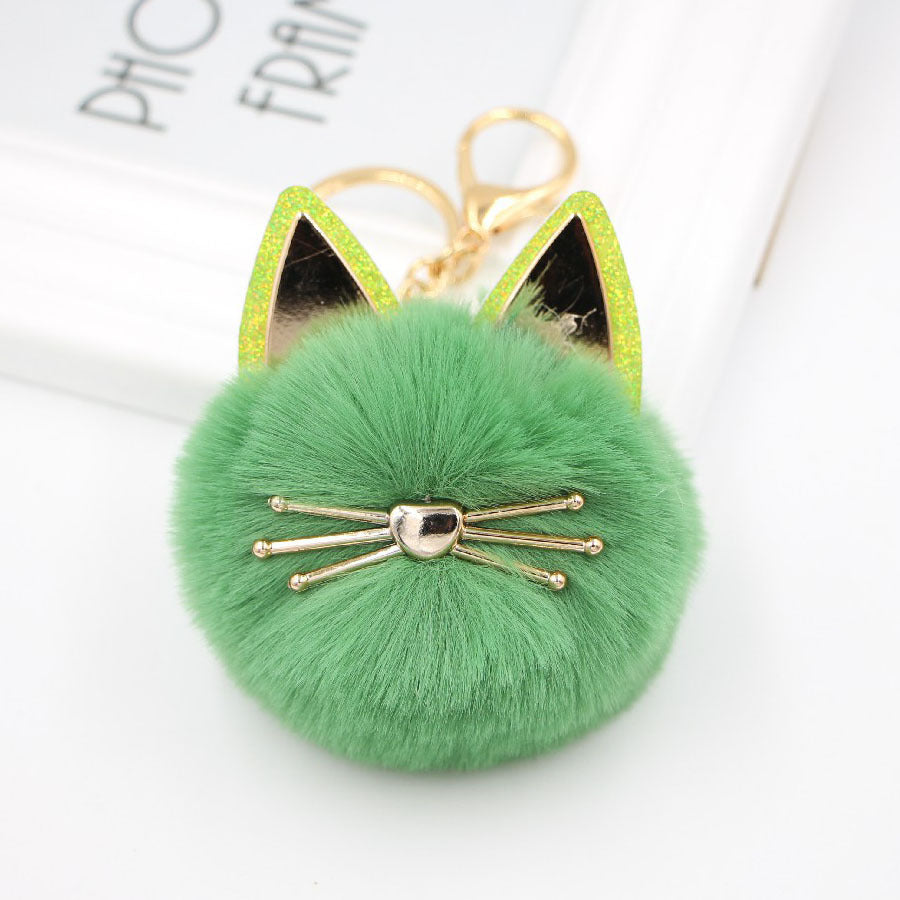 Wholesale Cute Girls Cat Fur Ball Keychains ACC-KC-Zuge011