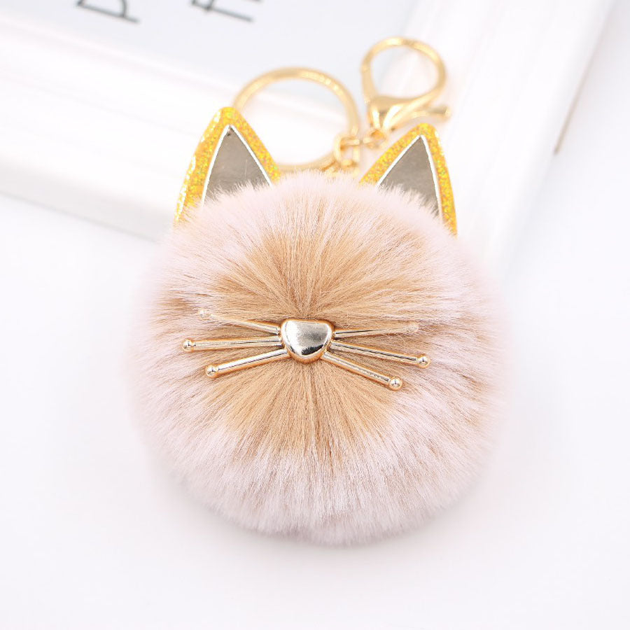 Wholesale Cute Girls Cat Fur Ball Keychains ACC-KC-Zuge011