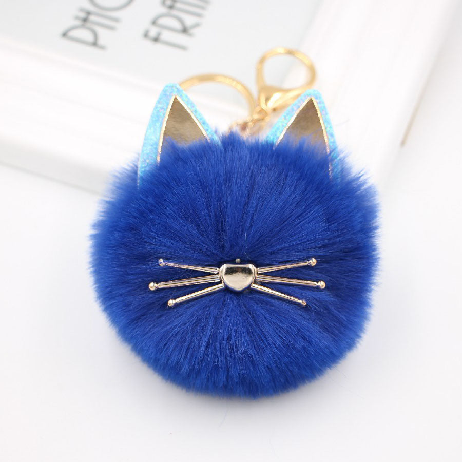 Wholesale Cute Girls Cat Fur Ball Keychains ACC-KC-Zuge011
