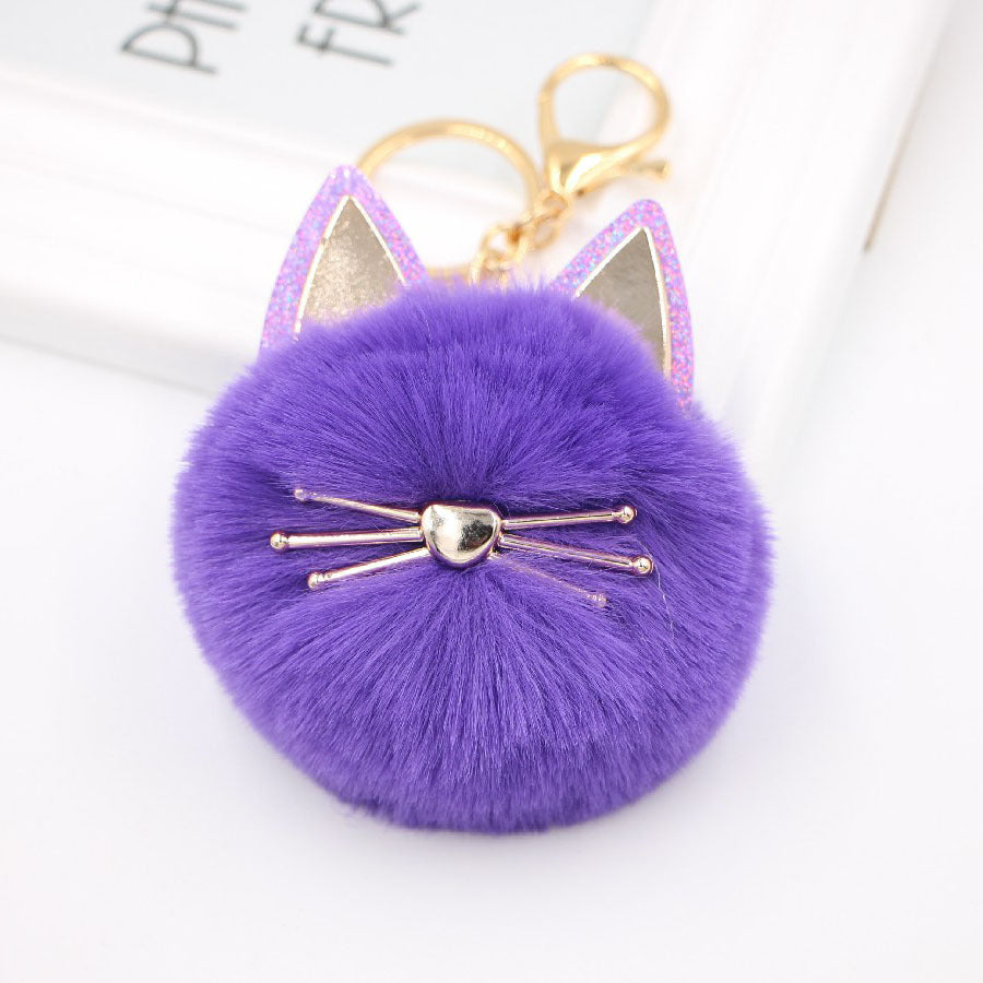 Wholesale Cute Girls Cat Fur Ball Keychains ACC-KC-Zuge011