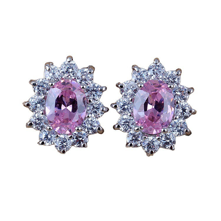 Wholesale Copper Zirconia Inlaid Earrings