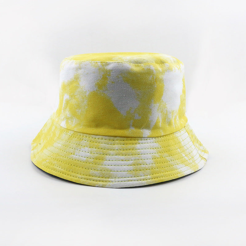 Wholesale  tie-dyed fisherman hat  double-sided basin hat bucket hat