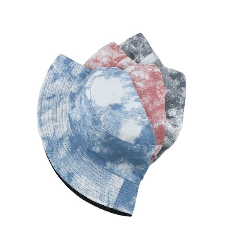 Wholesale  tie-dyed fisherman hat  double-sided basin hat bucket hat