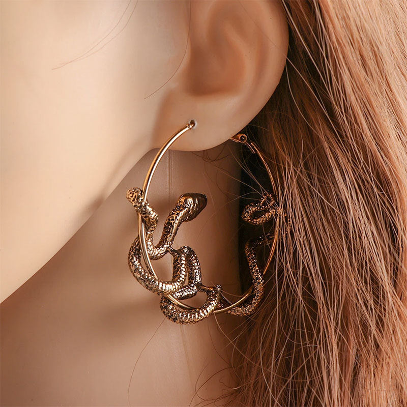 Wholesale Vintage Beauty Snake Earrings Hoop Earrings ACC-ES-FuSu011
