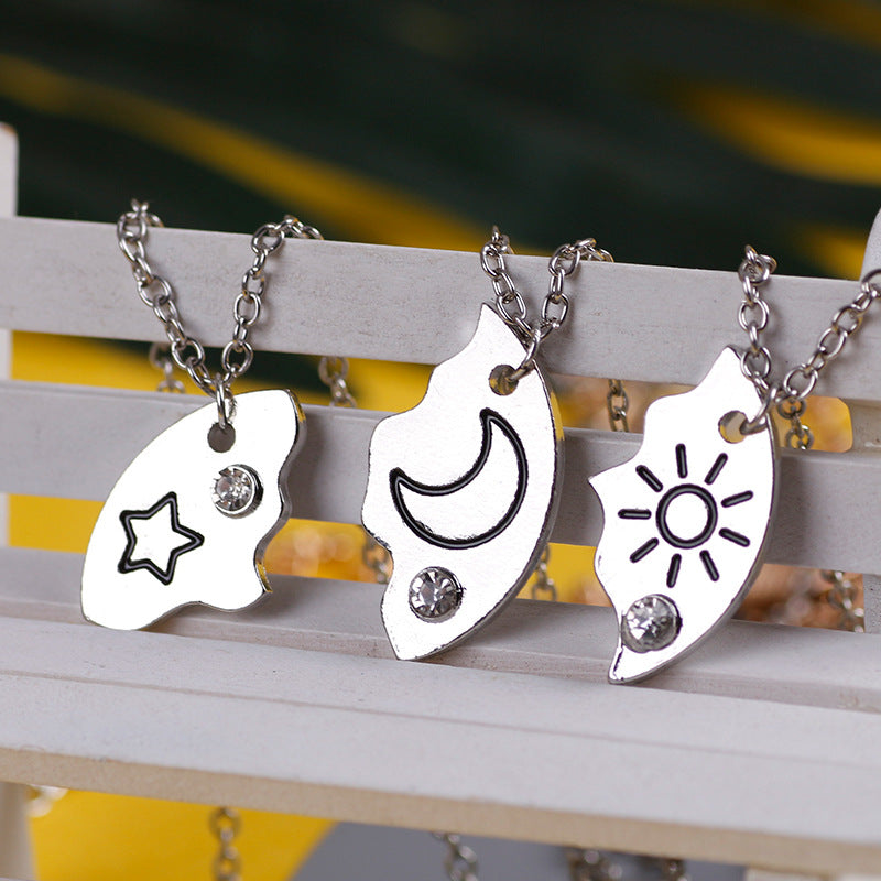 Wholesale Splicing Sun Moon Star Series Diamond Necklaces ACC-NE-Tiangao001