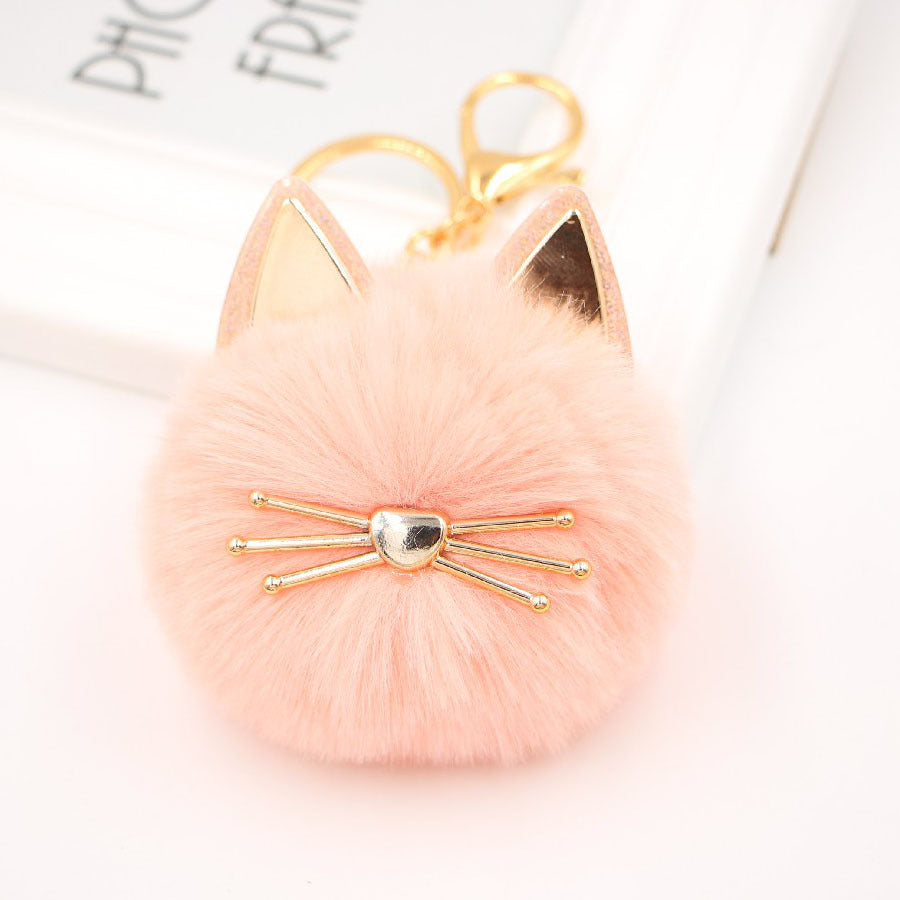 Wholesale Cute Girls Cat Fur Ball Keychains ACC-KC-Zuge011