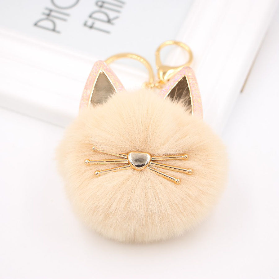 Wholesale Cute Girls Cat Fur Ball Keychains ACC-KC-Zuge011