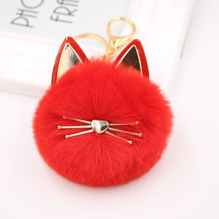 Wholesale Cute Girls Cat Fur Ball Keychains ACC-KC-Zuge011