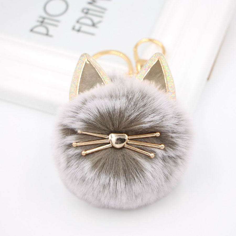 Wholesale Cute Girls Cat Fur Ball Keychains ACC-KC-Zuge011