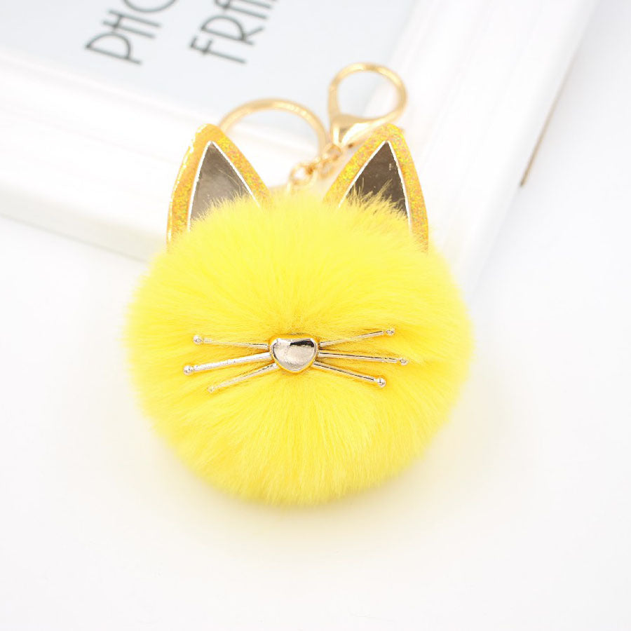 Wholesale Cute Girls Cat Fur Ball Keychains ACC-KC-Zuge011