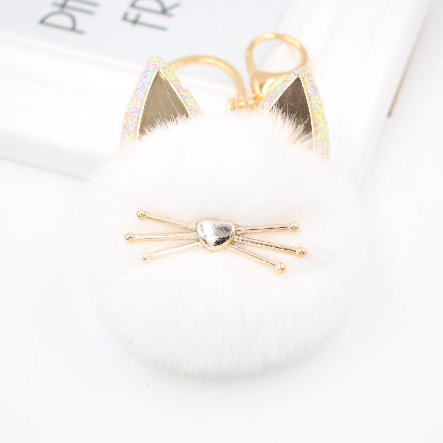 Wholesale Cute Girls Cat Fur Ball Keychains ACC-KC-Zuge011
