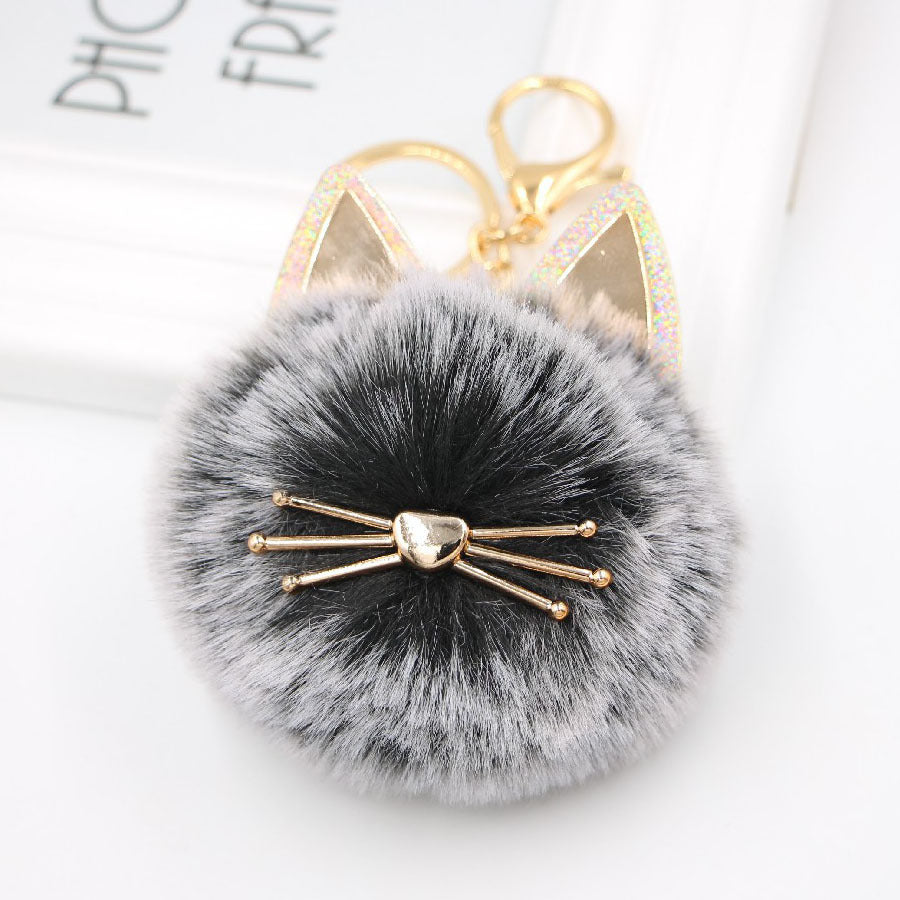 Wholesale Cute Girls Cat Fur Ball Keychains ACC-KC-Zuge011