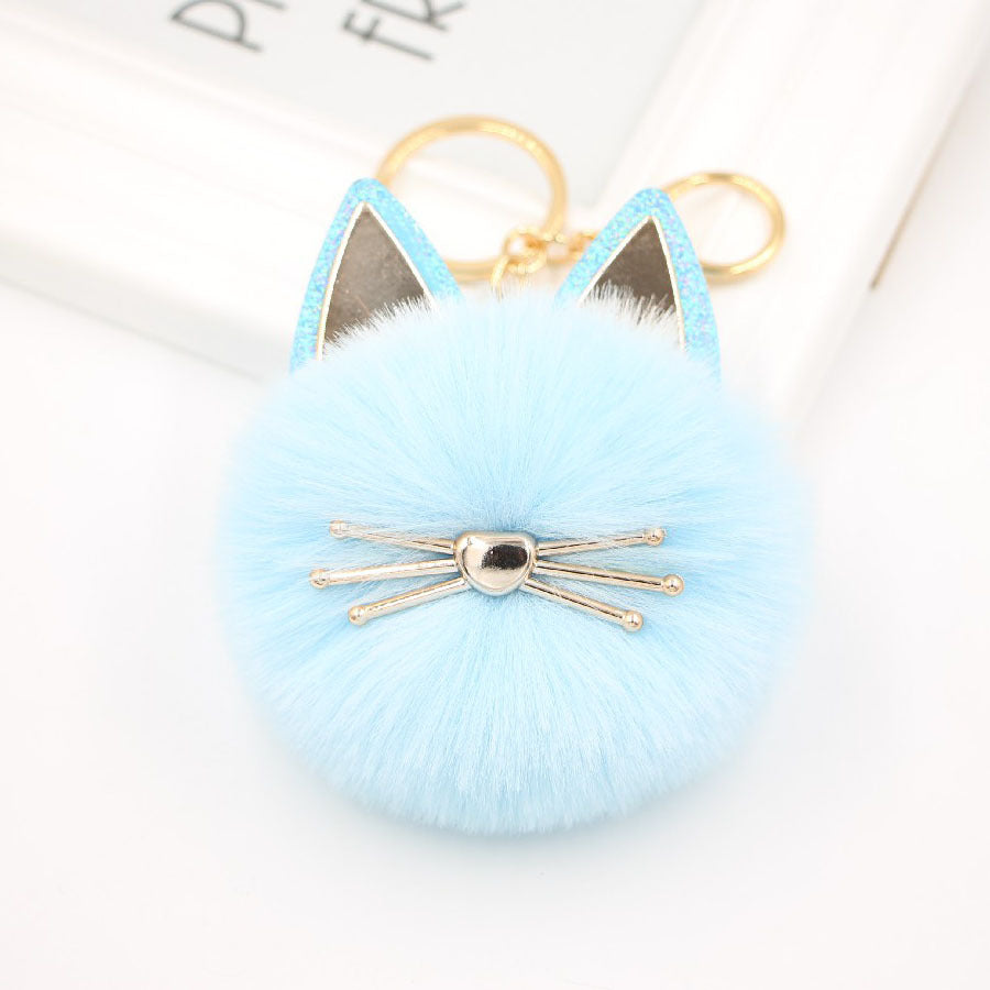 Wholesale Cute Girls Cat Fur Ball Keychains ACC-KC-Zuge011