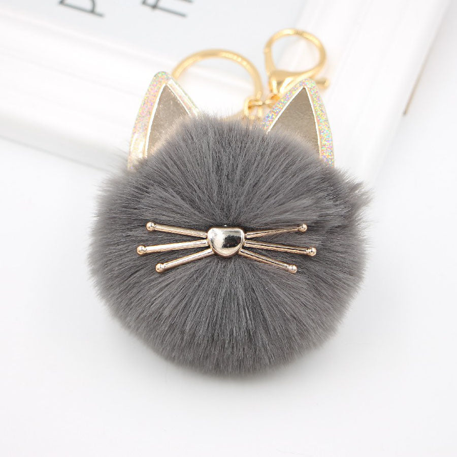 Wholesale Cute Girls Cat Fur Ball Keychains ACC-KC-Zuge011