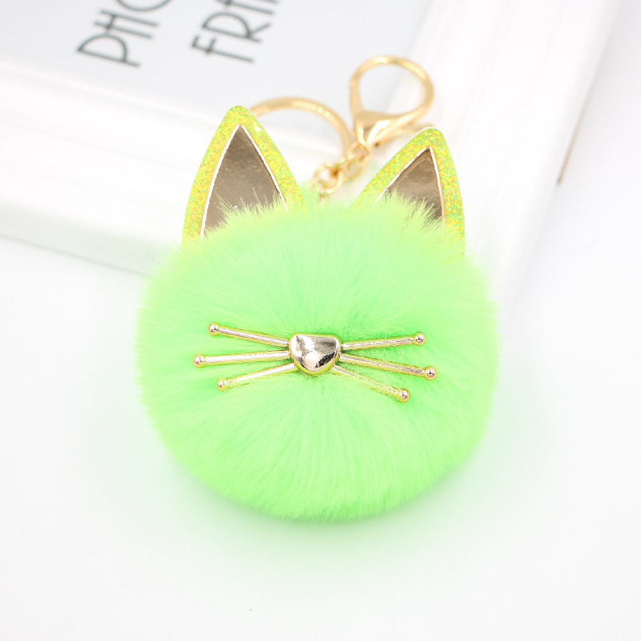 Wholesale Cute Girls Cat Fur Ball Keychains ACC-KC-Zuge011