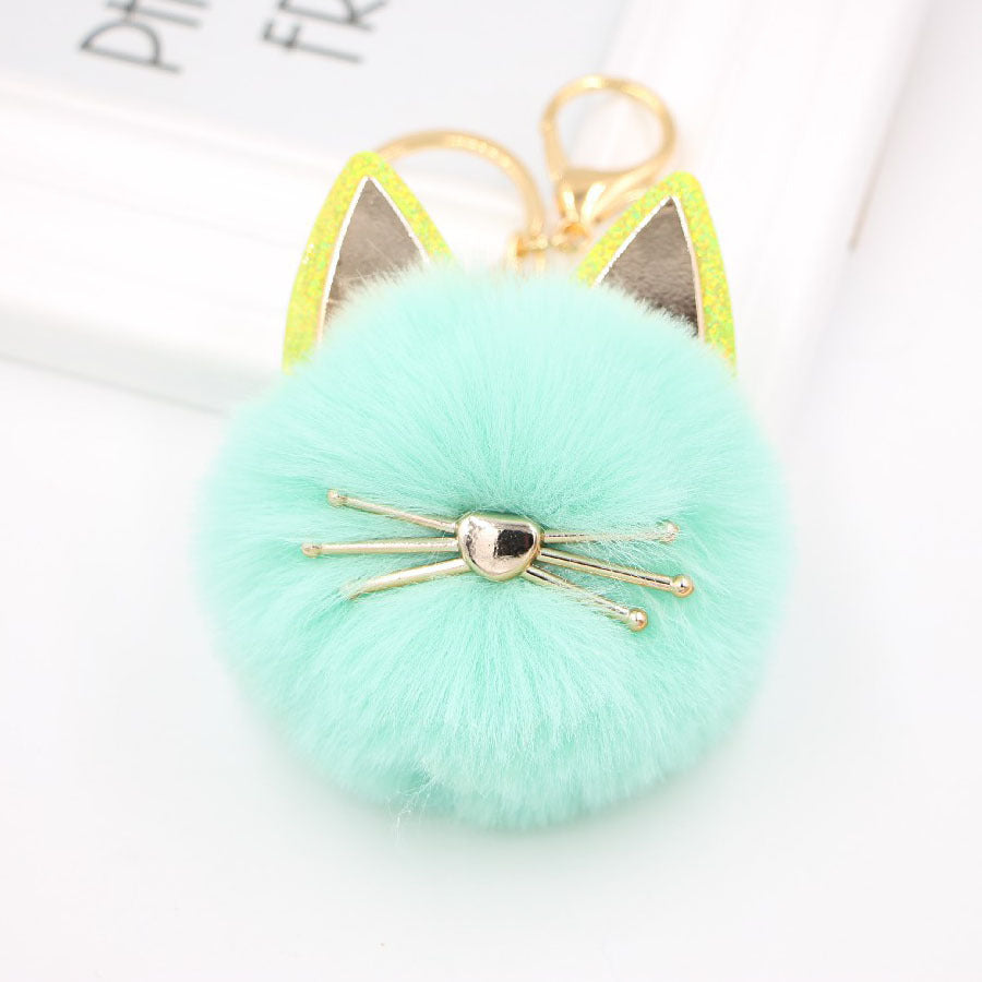Wholesale Cute Girls Cat Fur Ball Keychains ACC-KC-Zuge011