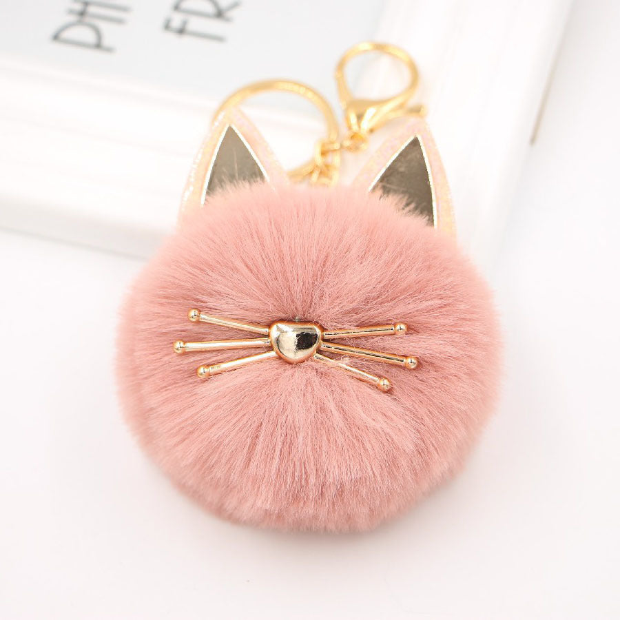 Wholesale Cute Girls Cat Fur Ball Keychains ACC-KC-Zuge011