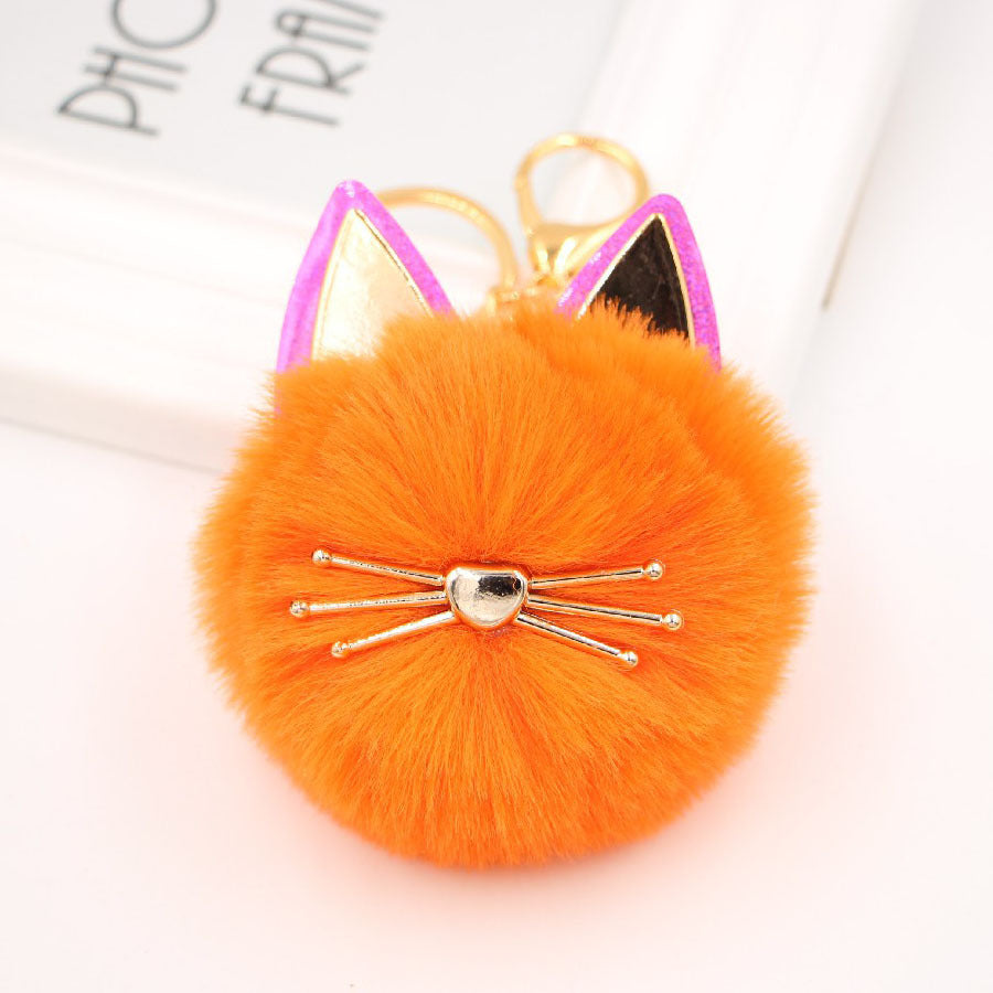 Wholesale Cute Girls Cat Fur Ball Keychains ACC-KC-Zuge011
