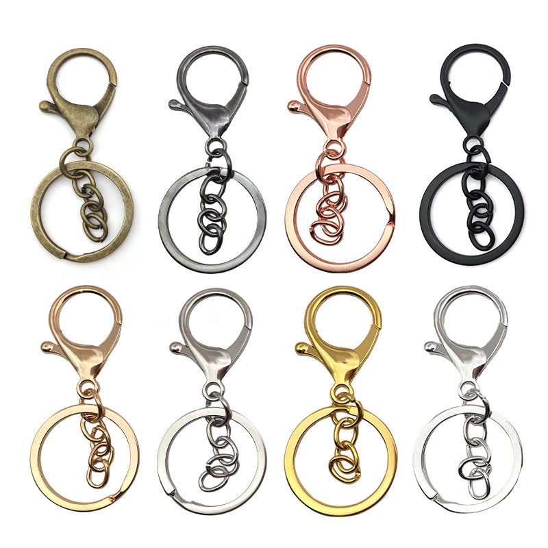 Wholesale 10pcs Metal Pendants Three-piece Keychain Ring Chain Diy Accessories ACC-KC-ZhongFan002