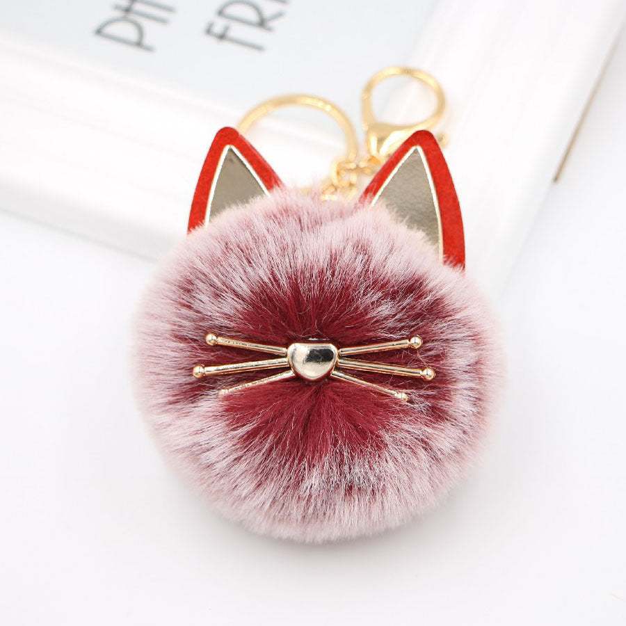 Wholesale Cute Girls Cat Fur Ball Keychains ACC-KC-Zuge011