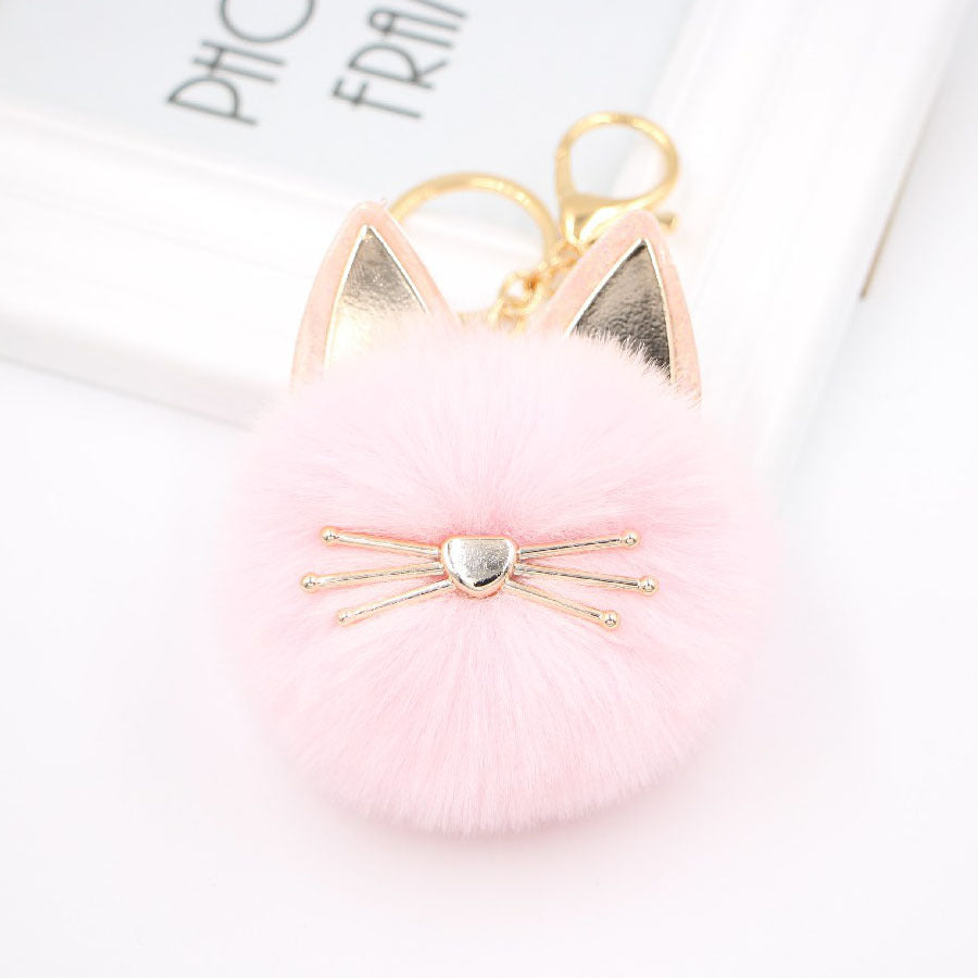 Wholesale Cute Girls Cat Fur Ball Keychains ACC-KC-Zuge011
