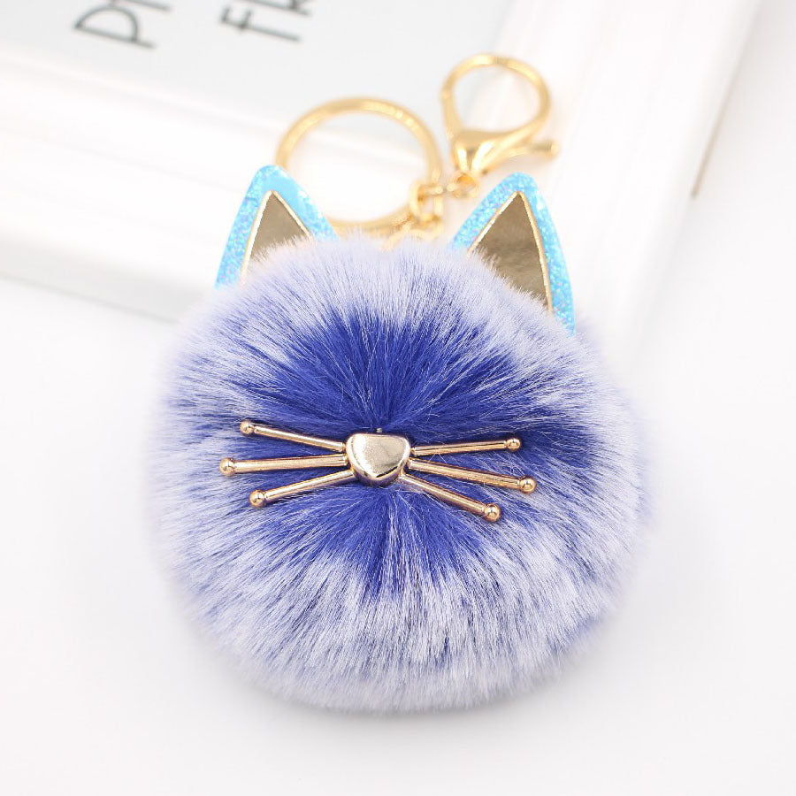 Wholesale Cute Girls Cat Fur Ball Keychains ACC-KC-Zuge011