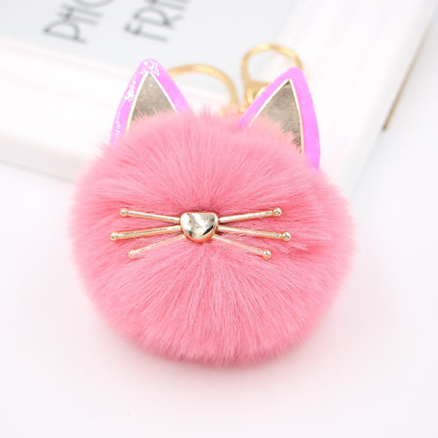 Wholesale Cute Girls Cat Fur Ball Keychains ACC-KC-Zuge011