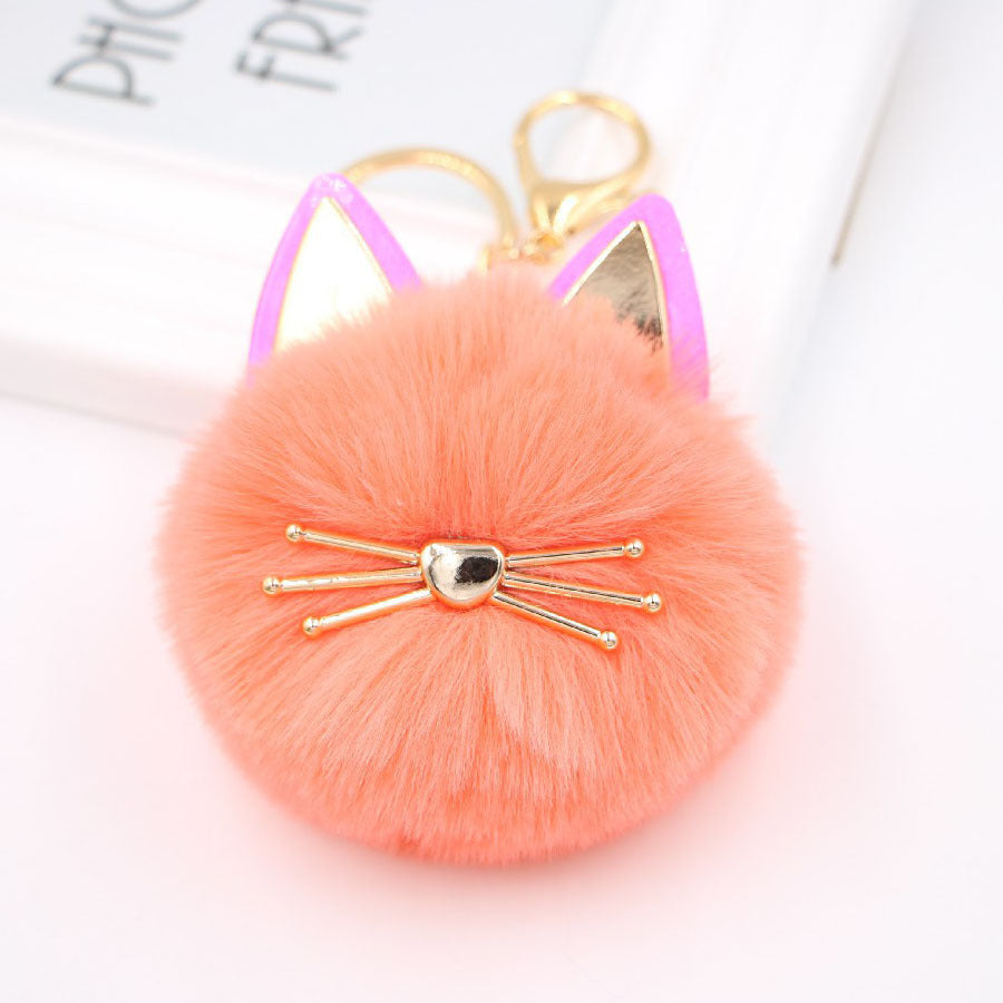 Wholesale Cute Girls Cat Fur Ball Keychains ACC-KC-Zuge011