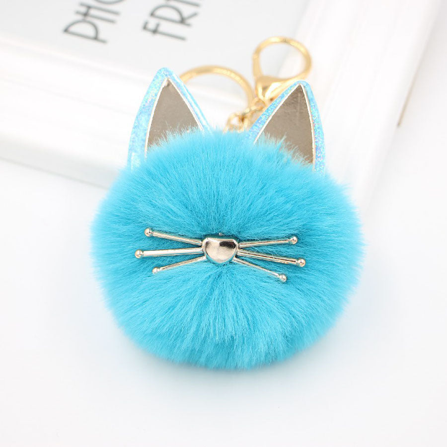 Wholesale Cute Girls Cat Fur Ball Keychains ACC-KC-Zuge011