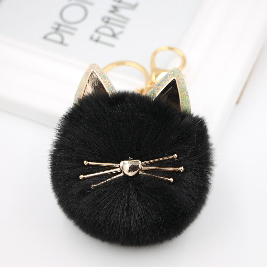 Wholesale Cute Girls Cat Fur Ball Keychains ACC-KC-Zuge011