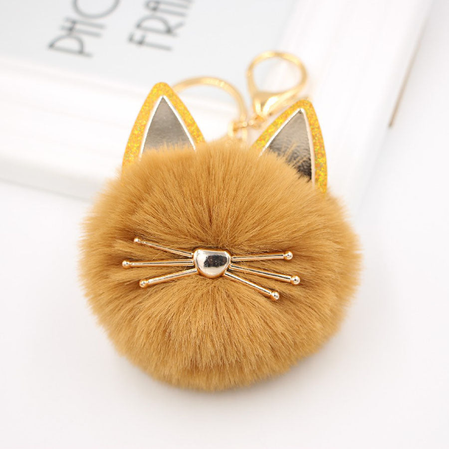 Wholesale Cute Girls Cat Fur Ball Keychains ACC-KC-Zuge011